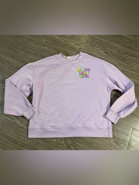 Lilac Crewneck Sweatshirt with Colorful Logo